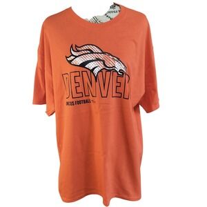 NFL Team Apparel Denver Broncos Orange Graphic T-Shirt Mens XL Football Fan Tee